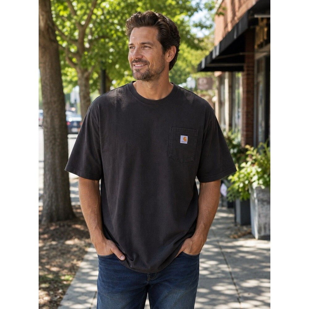 Carhartt Men’s Iconic K87 Loose Fit Heavyweight Pocket Workwear T-Shirt 2XL BLK